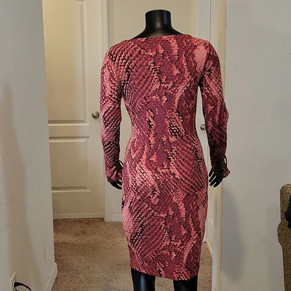 BRAND NEW PROJECT RUNWAY MULTI-COLOR LONG SLEEVELESS ROUNDNECK DRESS - Picture 5 of 16